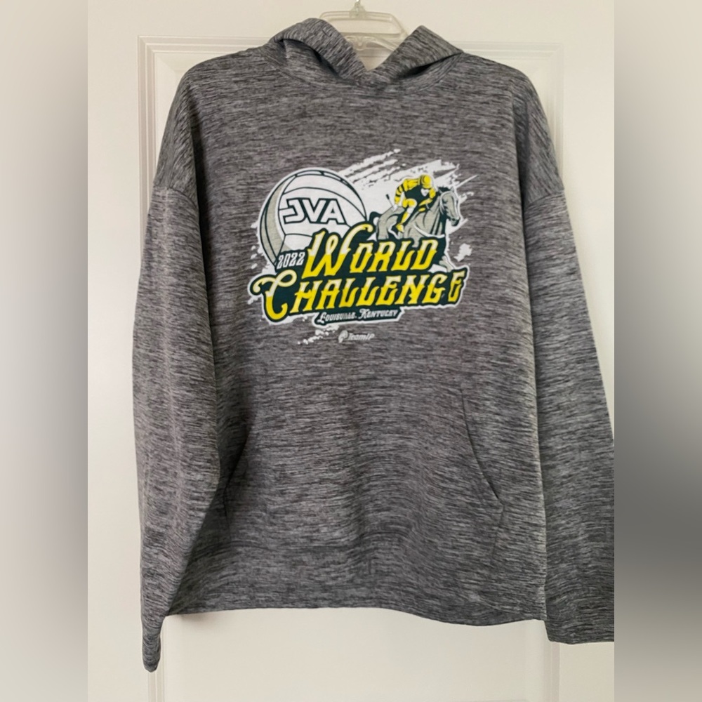 Gray JVA World Challenge Hoodie Volleyball Louisville Kentucky size L